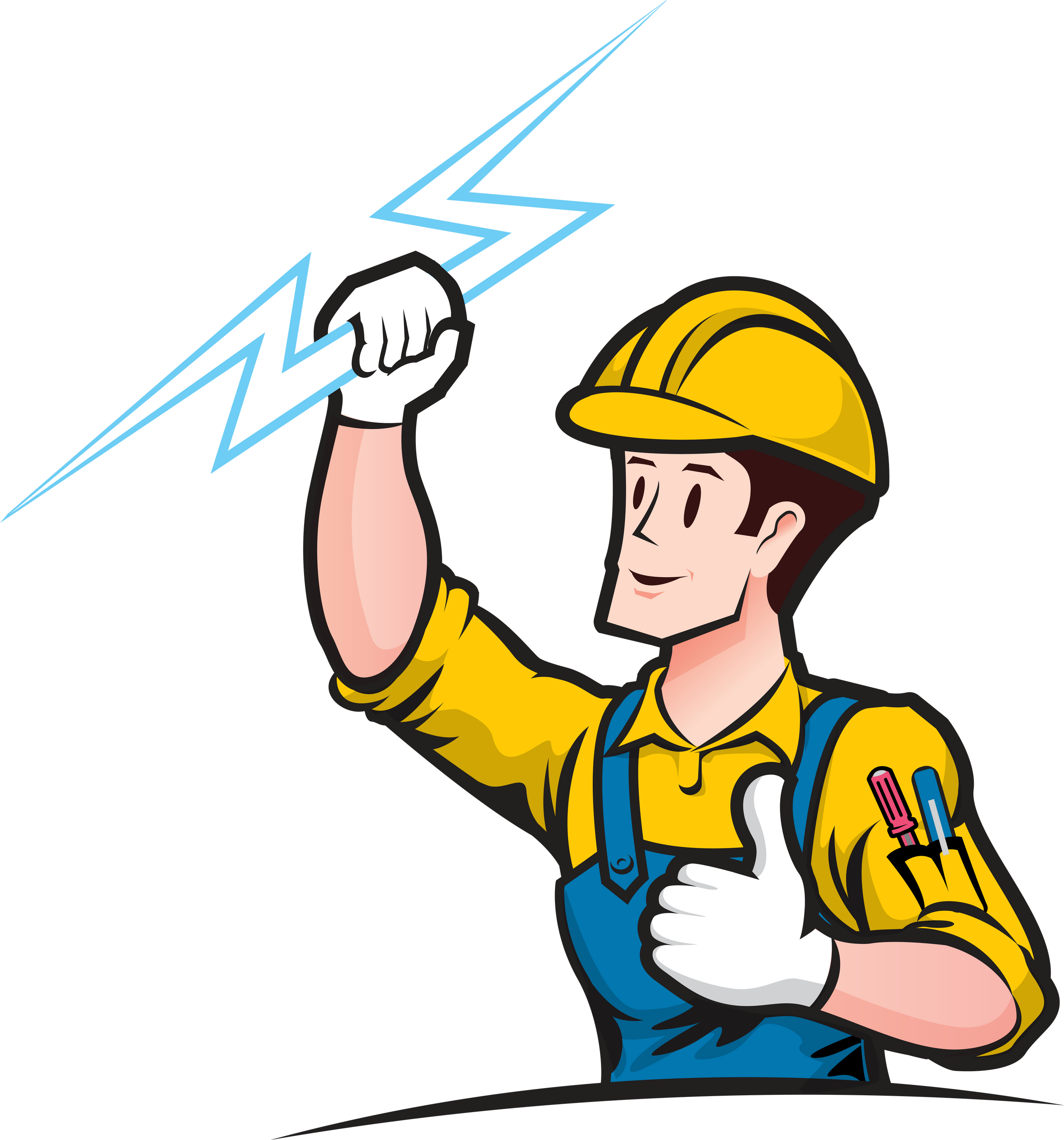 Electrician services logo Template. Electrician cartoon